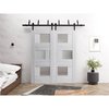 Sartodoors Slab Barn Door Panel 24 x 96in, Nordic White W/ Frosted Glass, Pocket Closet Sliding SETE6933S-NOR-2496